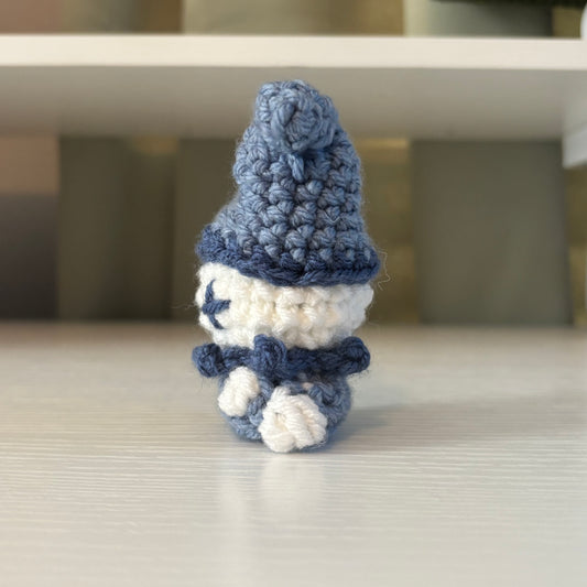 Handmade Crochet Baby Jester Plushie – Whimsical Amigurumi Clown Doll in Blue