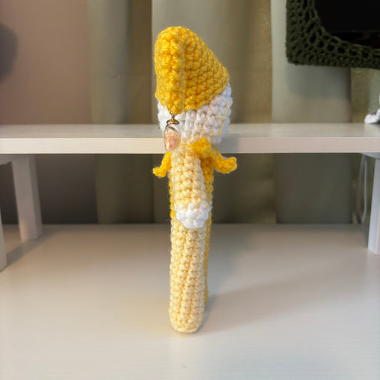 Handmade Crochet Jester Plushie – Amigurumi Clown Doll in Yellow