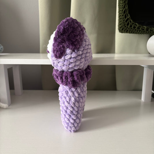 Handmade Crochet Jester Plushie – Whimsical Amigurumi in Purple