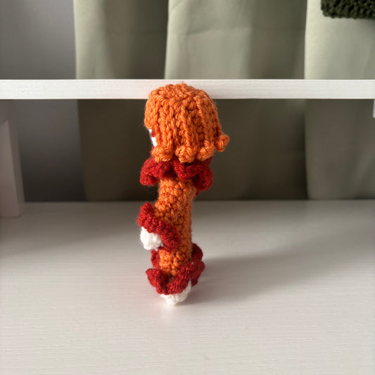 Handmade Crochet Clown Girl Plushie – Whimsical Amigurumi in Orange
