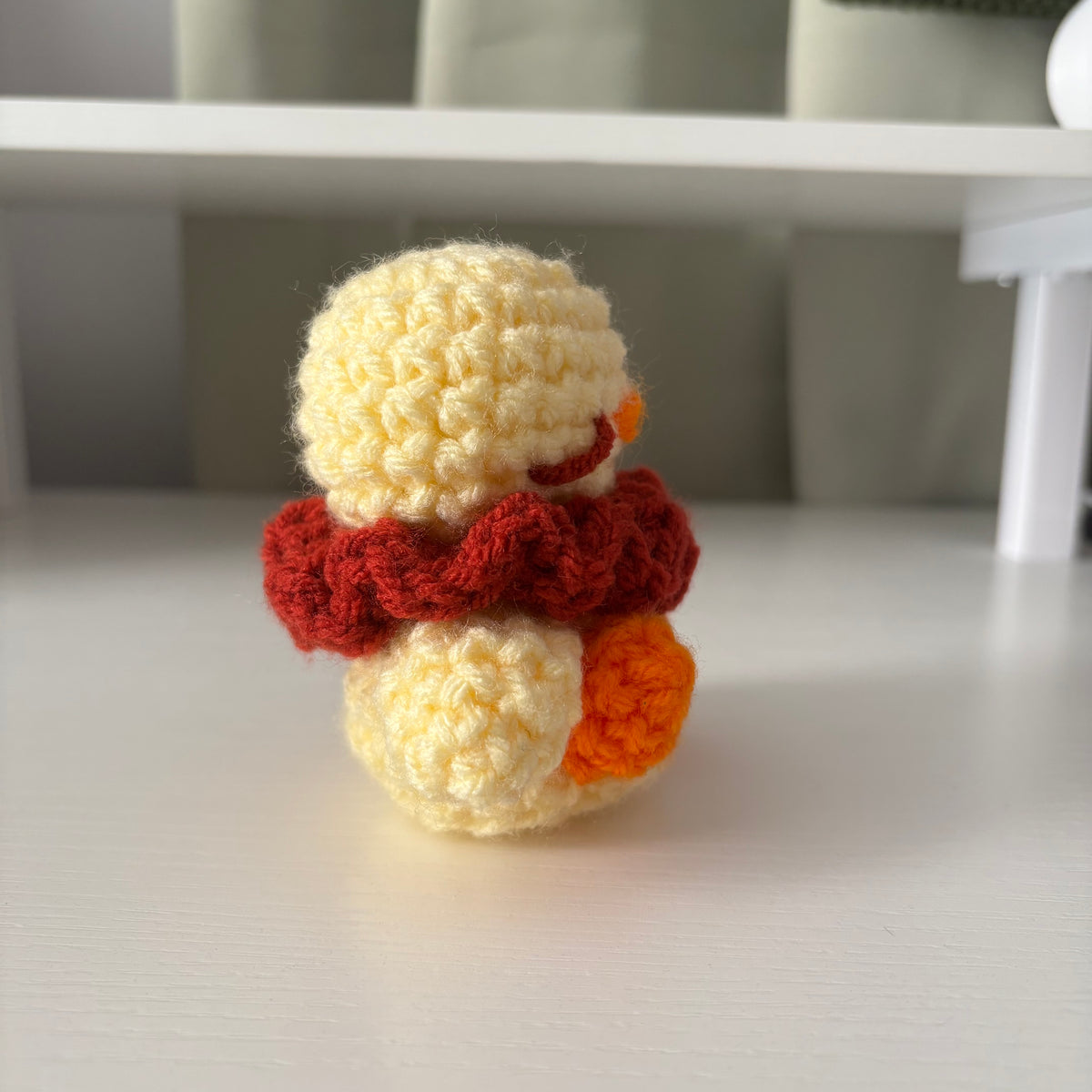 Handmade Crochet Duck Clown Plushie – Whimsical Amigurumi