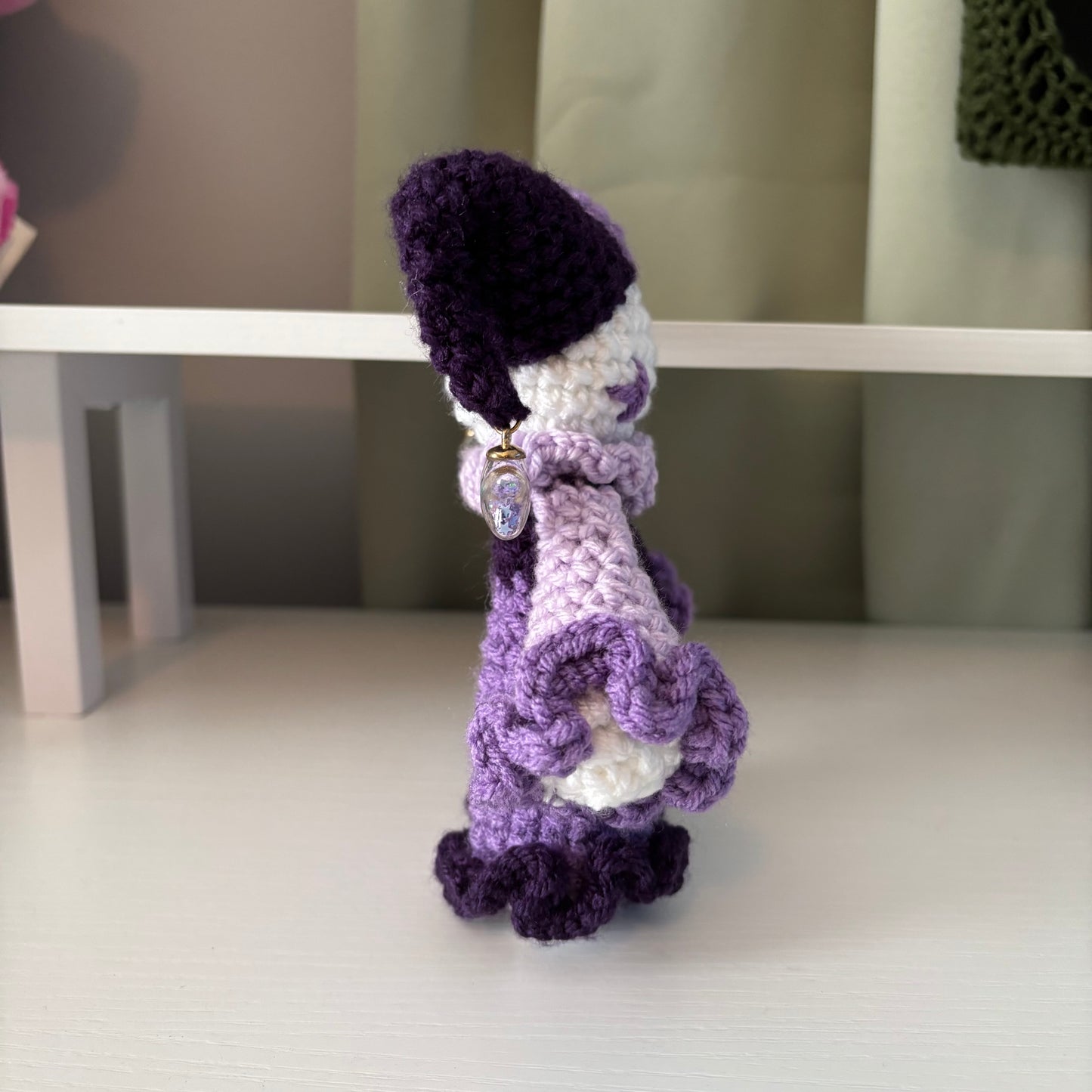 Handmade Crochet Jester Plushie â Whimsical Amigurumi Jules the Jester in Purples