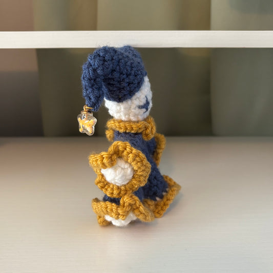 Handmade Crochet Baby Jules the Jester Plushie – Amigurumi Clown Doll in Blue