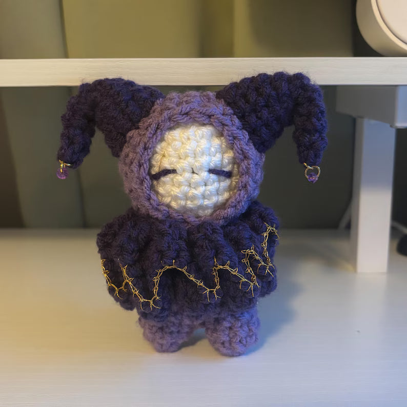 2-in-1 Crochet Pattern – Whimsical Jester/Clown Plushie in Standard and Mini – PDF Amigurumi Tutorial