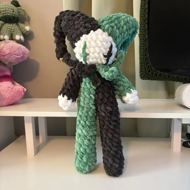 Crochet Pattern – Tall Whimsical Jester/Clown Plushie – PDF Amigurumi Tutorial