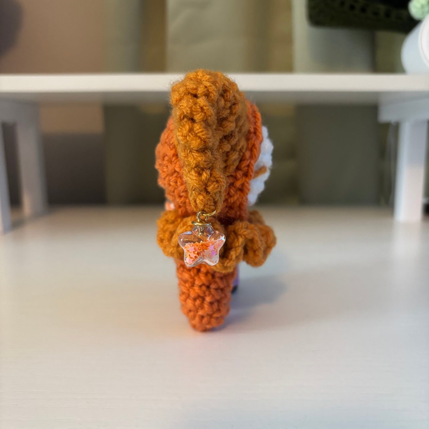 Handmade Mini Crochet Jester Plushie – Whimsical Amigurumi Clown Doll in Orange