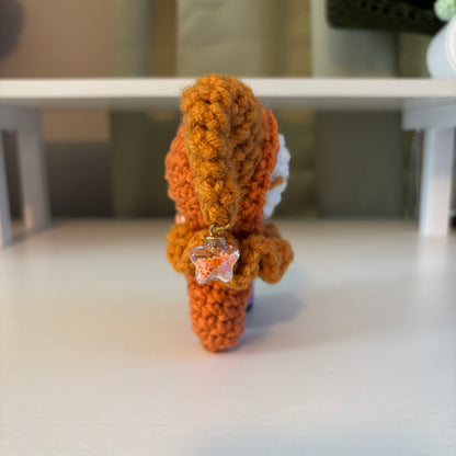 Handmade Mini Crochet Jester Plushie – Whimsical Amigurumi Clown Doll in Orange