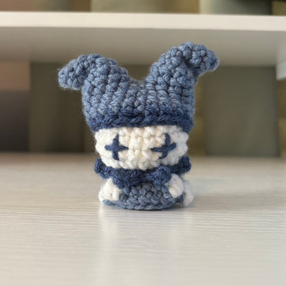 Handmade Crochet Baby Jester Plushie – Whimsical Amigurumi Clown Doll in Blue