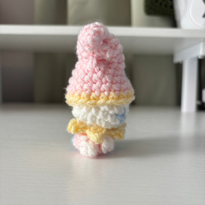 Handmade Crochet Baby Jester Plushie – Whimsical Amigurumi Clown Doll in Pastel