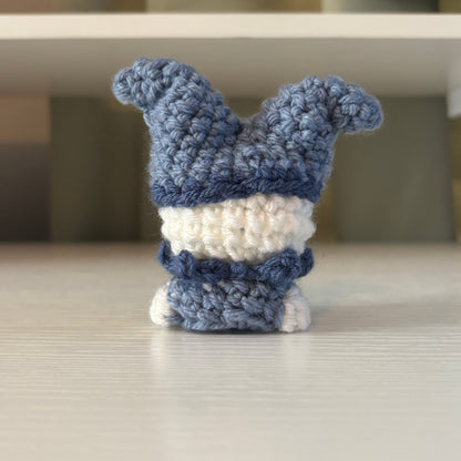 Handmade Crochet Baby Jester Plushie – Whimsical Amigurumi Clown Doll in Blue