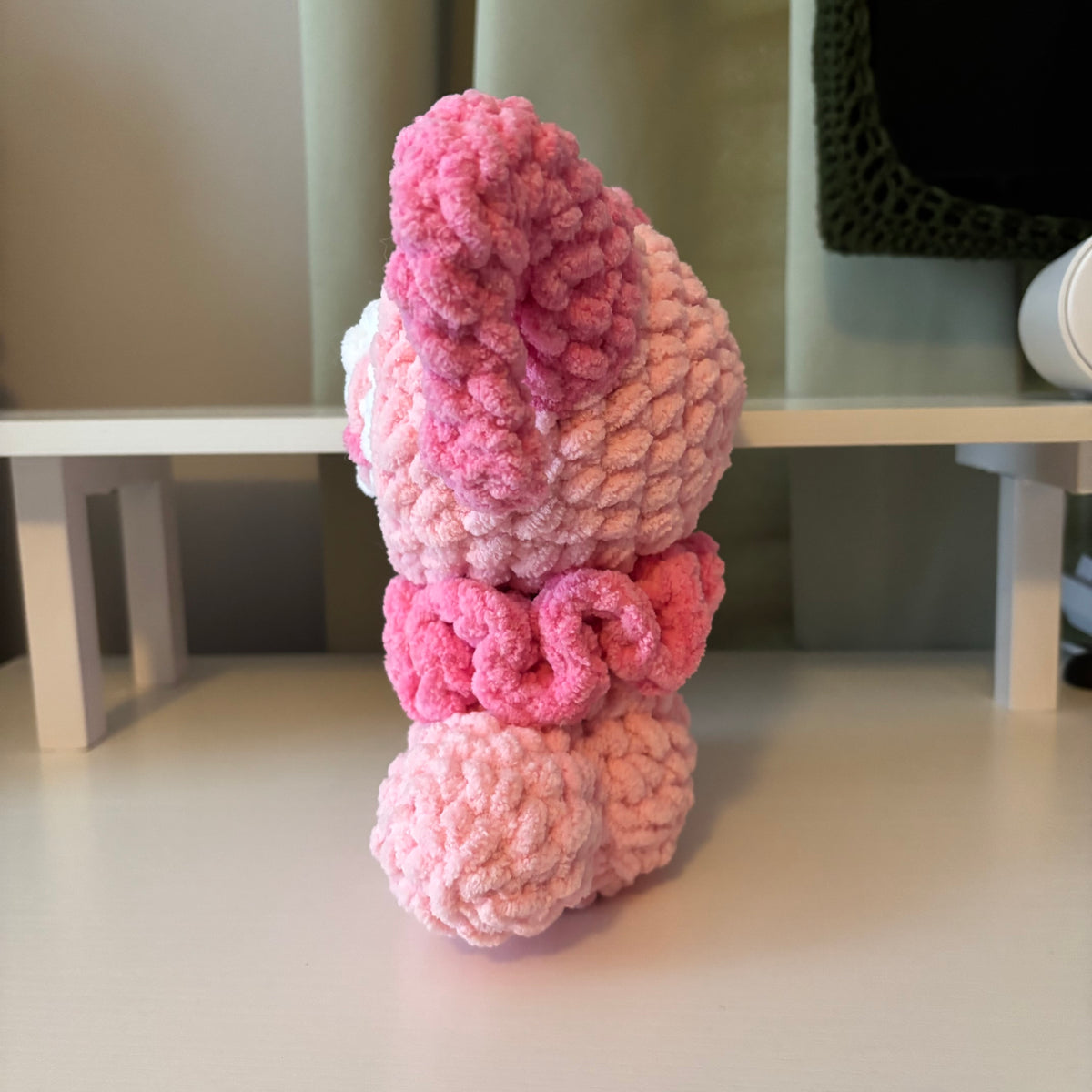 Handmade Crochet Jester Plushie – Whimsical Amigurumi Clown Doll in Pink