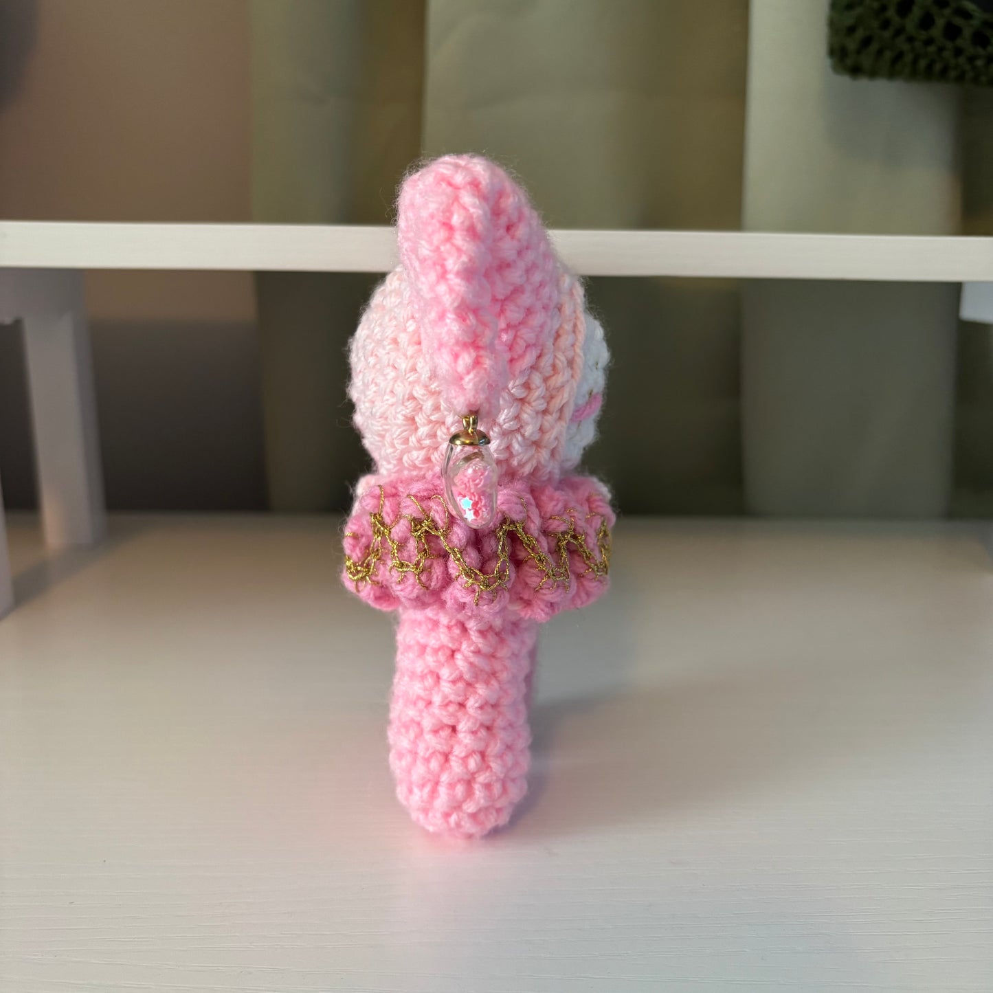 Handmade Crochet Jester Plushie – Whimsical Amigurumi Clown Doll in Pinks with Star Charms