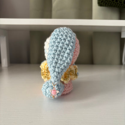Handmade Crochet Jester Bunny Plushie – Amigurumi Clown Doll in Pastel