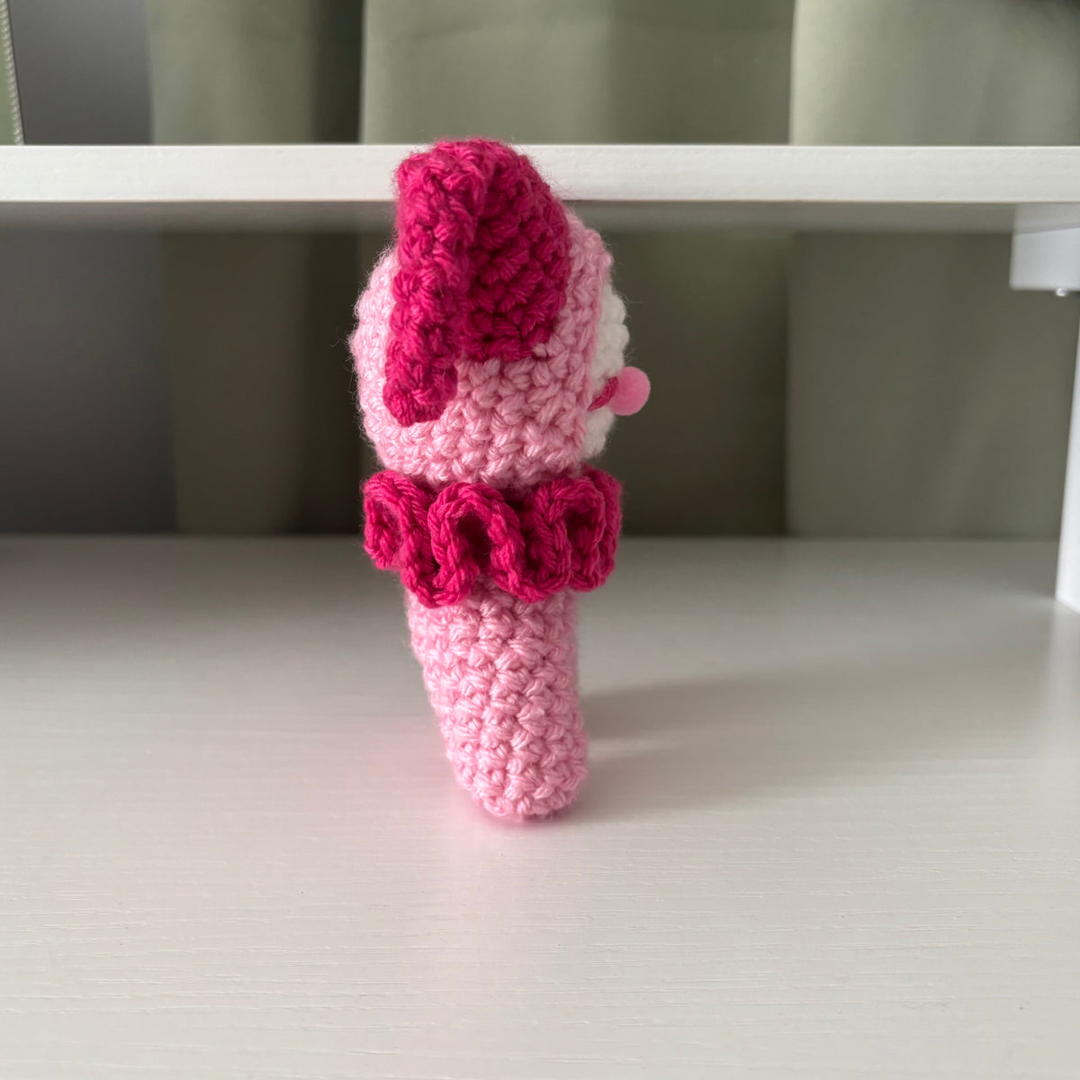 Handmade Crochet Jester Plushie – Whimsical Amigurumi Clown Doll in Pink