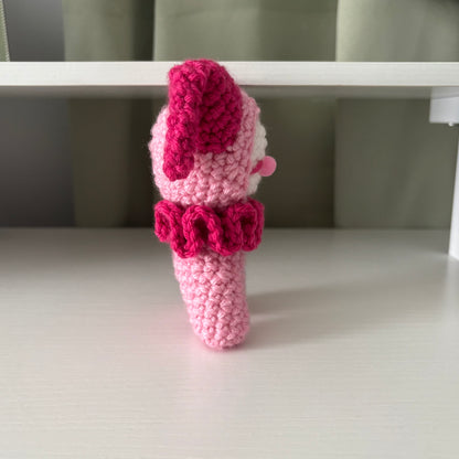 Handmade Crochet Jester Plushie – Whimsical Amigurumi Clown Doll in Pink