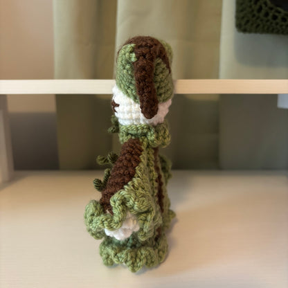 Handmade Crochet Jester Plushie – Whimsical Amigurumi Jester in Green and Brown