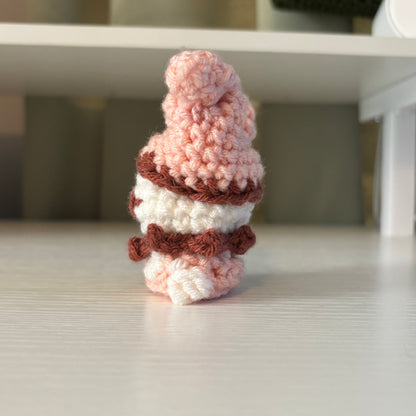 Handmade Crochet Baby Jester Plushie – Whimsical Amigurumi Clown Doll in Pink