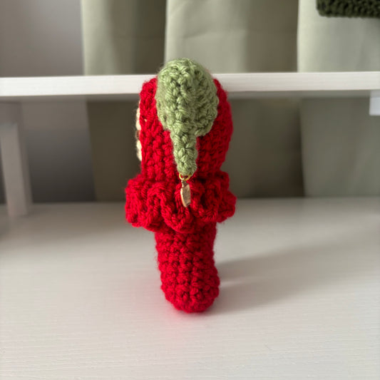 Handmade Crochet Jester Plushie – Whimsical Amigurumi Clown Doll in Apple