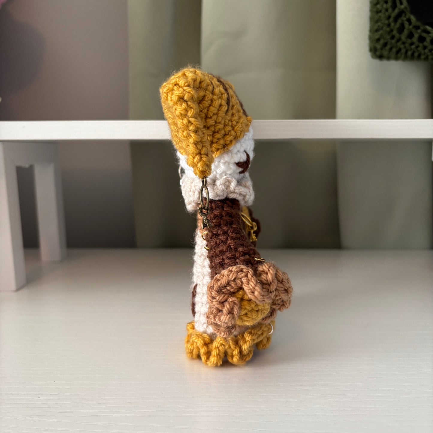 Handmade Crochet Jester Plushie – Whimsical Amigurumi Jules the Jester in Browns
