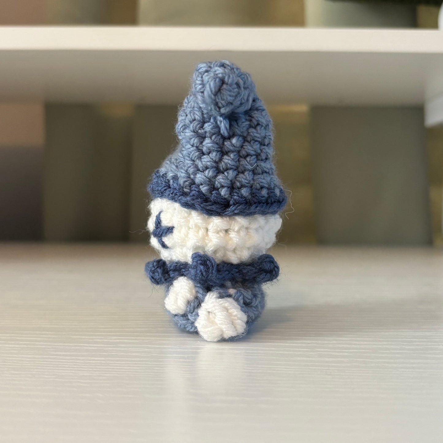 Handmade Crochet Baby Jester Plushie – Whimsical Amigurumi Clown Doll in Blue