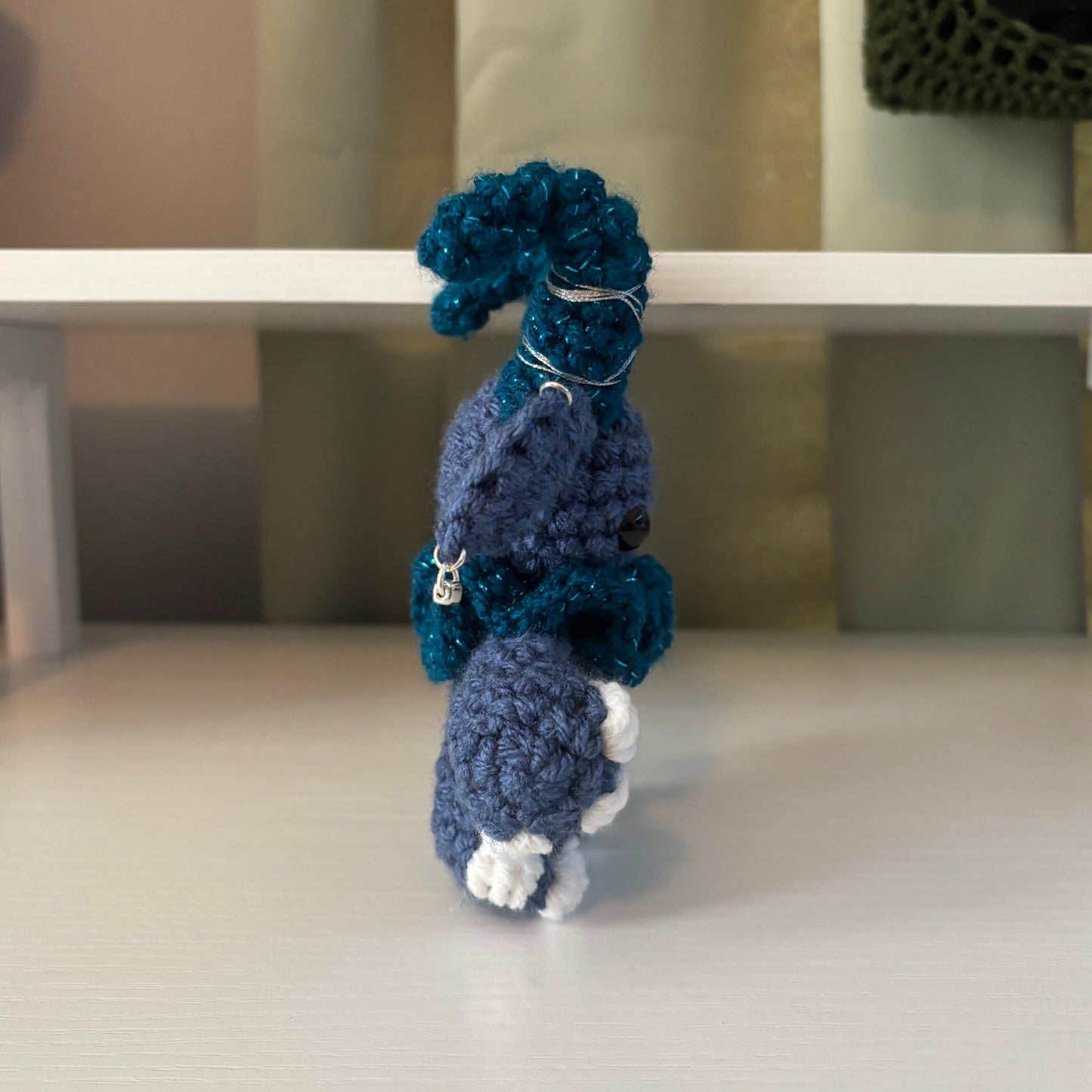 Gruhm the Baphotroll Crochet Plush in Blue – Gothic Fantasy Creature – Handmade Crochet Monster