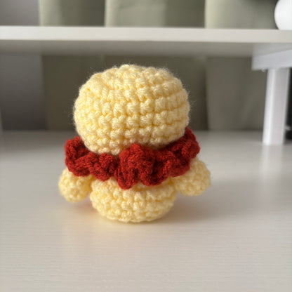 Handmade Crochet Duck Clown Plushie – Whimsical Amigurumi