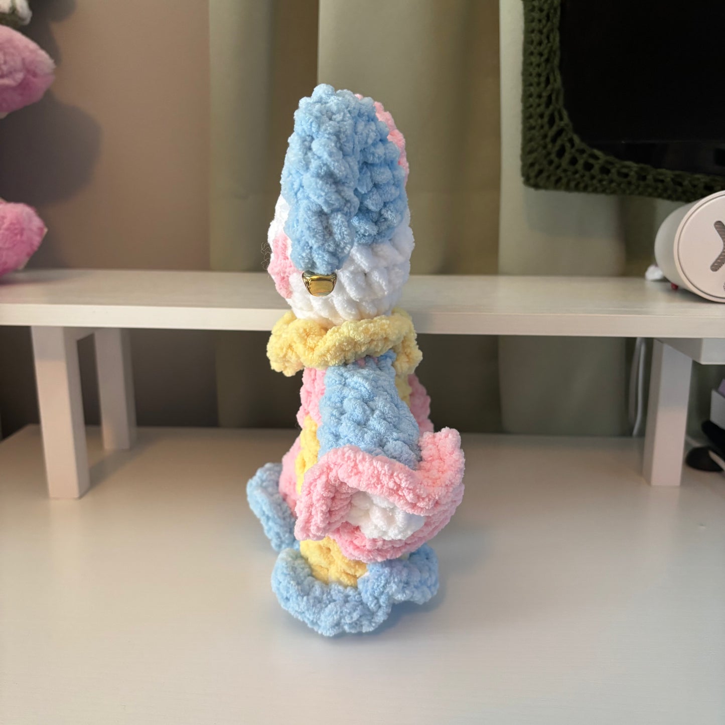 Handmade Crochet Baby Jules the Jester Plushie – Amigurumi Clown Doll in Pastel
