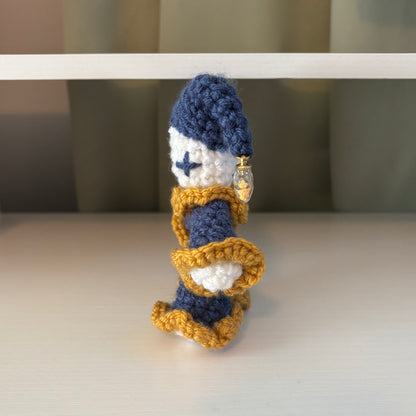 Handmade Crochet Baby Jules the Jester Plushie – Amigurumi Clown Doll in Blue