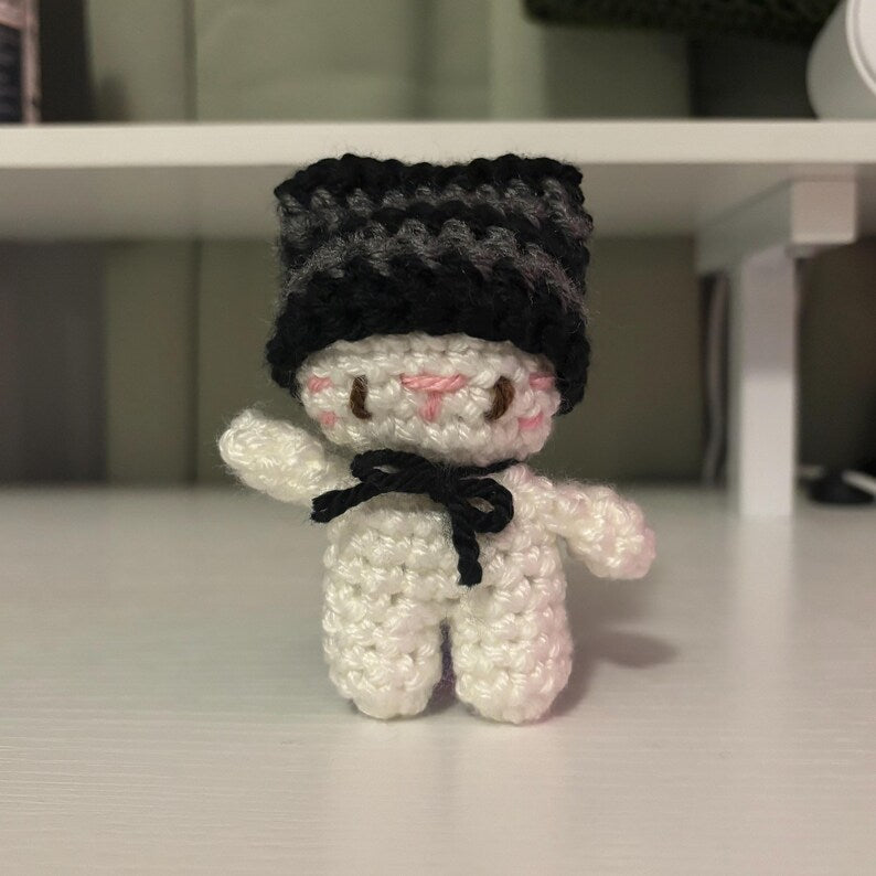 Crochet Pattern – Crochet Cat Wearing Cat Beanie Plushie – PDF Amigurumi Tutorial