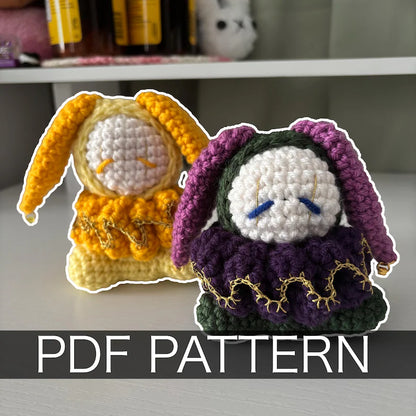 Crochet Pattern – Whimsical Bunny Jester/Clown Plushie – PDF Amigurumi Tutorial