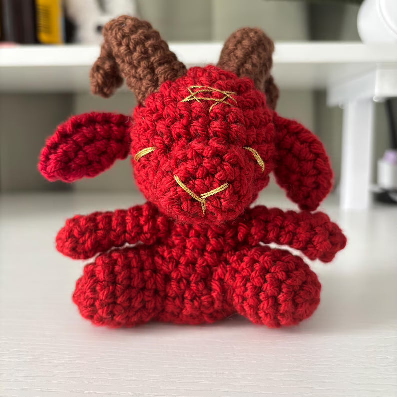 Crochet Pattern – Sitting Baphomet Devil Goat Plushie – PDF Amigurumi Tutorial