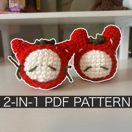 2 in 1 Crochet Pattern – Strawberry Cat & Bunny Plush | Cute Fruit Animal Amigurumi PDF Pattern