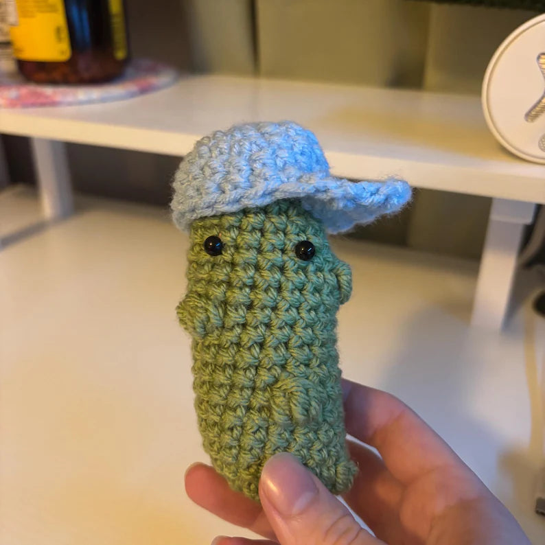 Crochet Pickle with 5 Hats – Amigurumi Pattern (PDF Download)