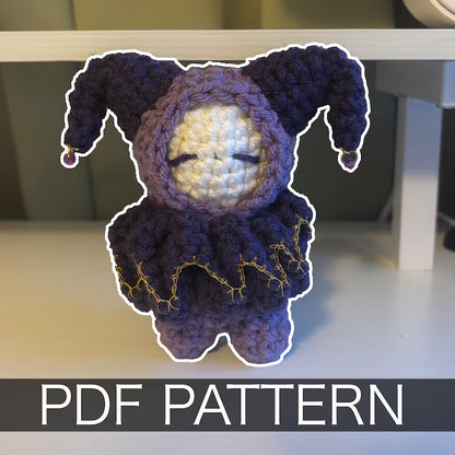 Crochet Pattern – Mini Whimsical Jester/Clown Plushie – PDF Amigurumi Tutorial