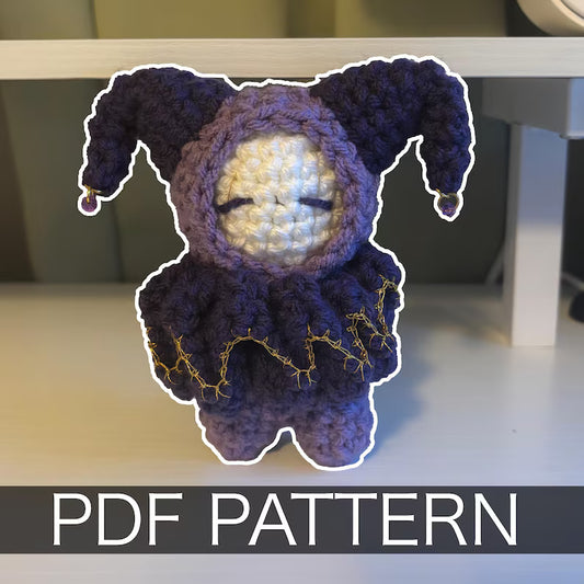 Crochet Pattern – Mini Whimsical Jester/Clown Plushie – PDF Amigurumi Tutorial