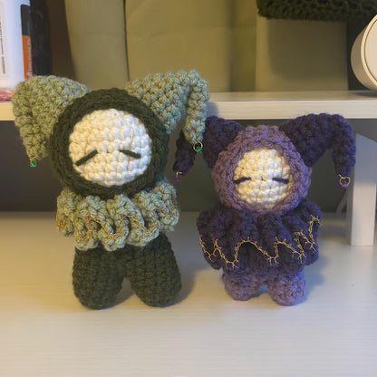 2-in-1 Crochet Pattern – Whimsical Jester/Clown Plushie in Standard and Mini – PDF Amigurumi Tutorial