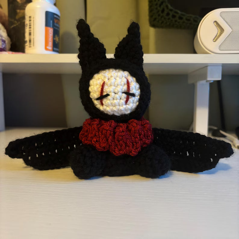 Crochet Pattern – Whimsical Jester/Clown Bat Plushie – PDF Amigurumi Tutorial