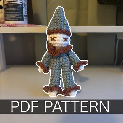 Crochet Pattern – Whimsical One Hat Clown Plushie – No Sew PDF Amigurumi Tutorial