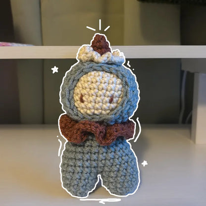 Handmade Crochet Jester Plushie – Whimsical Amigurumi Clown Doll in Blue and Red