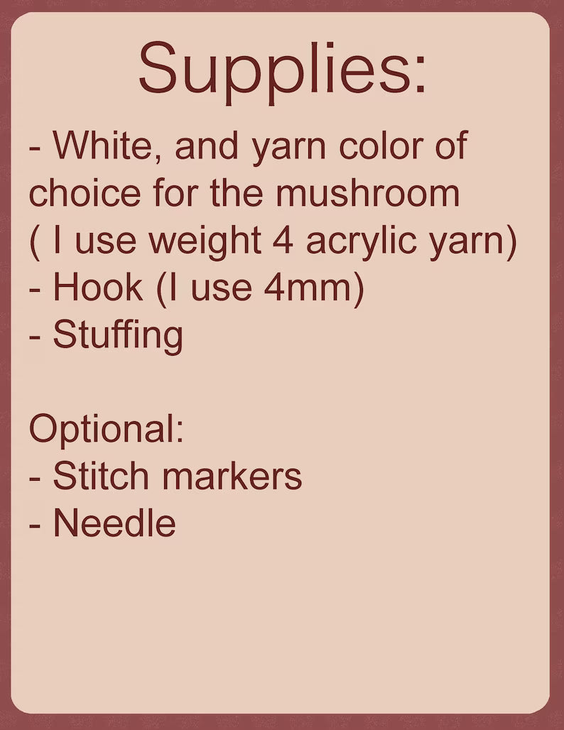 No Sew - Lil Mushroom Guy Crochet Pattern – PDF Download