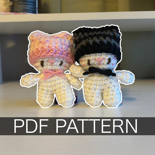 Crochet Pattern – Crochet Cat Wearing Cat Beanie Plushie – PDF Amigurumi Tutorial