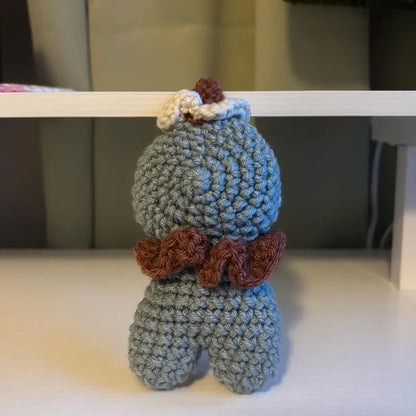 Handmade Crochet Jester Plushie – Whimsical Amigurumi Clown Doll in Blue and Red