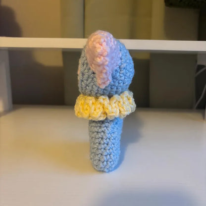 Handmade Crochet Jester Plushie – Whimsical Amigurumi Clown Doll in Pastel