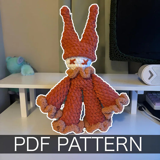 Crochet Pattern – Crispy the Clown Plushie – No Sew PDF Amigurumi Tutorial