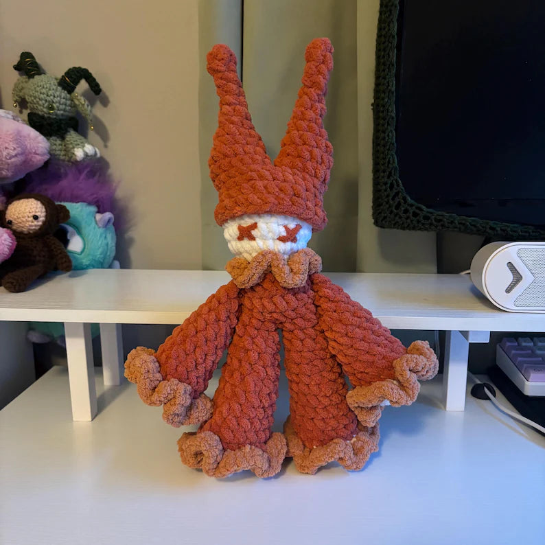 Crochet Pattern – Crispy the Clown Plushie – No Sew PDF Amigurumi Tutorial