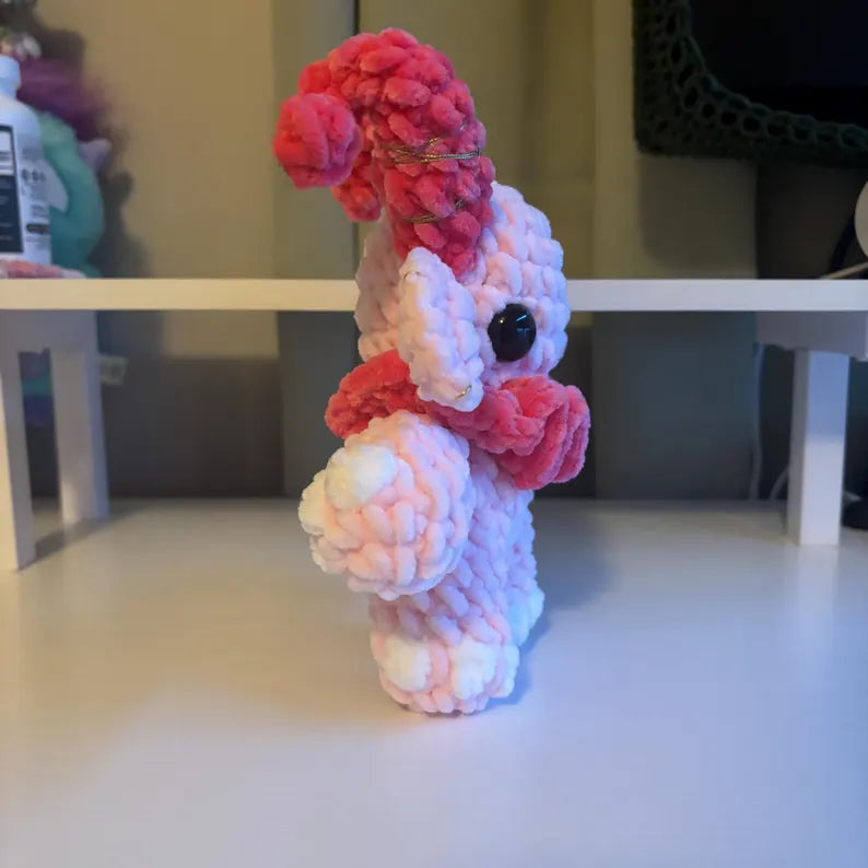 Giant Gruhm the Baphotroll Crochet Plush in Pink – Gothic Fantasy Creature – Handmade Crochet Monster