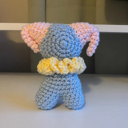 Handmade Crochet Jester Plushie – Whimsical Amigurumi Clown Doll in Pastel