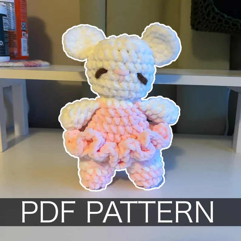 Crochet Pattern – Crochet Ballerina Mouse Plushie – PDF Amigurumi Tutorial