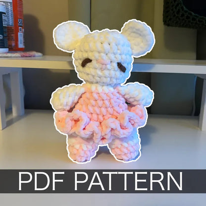 Crochet Pattern – Crochet Ballerina Mouse Plushie – PDF Amigurumi Tutorial