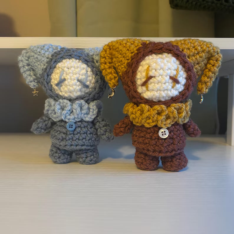 Crochet Pattern – Whimsical Stumpy Jester/Clown Plushie – PDF Amigurumi Tutorial